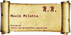 Movik Miletta névjegykártya